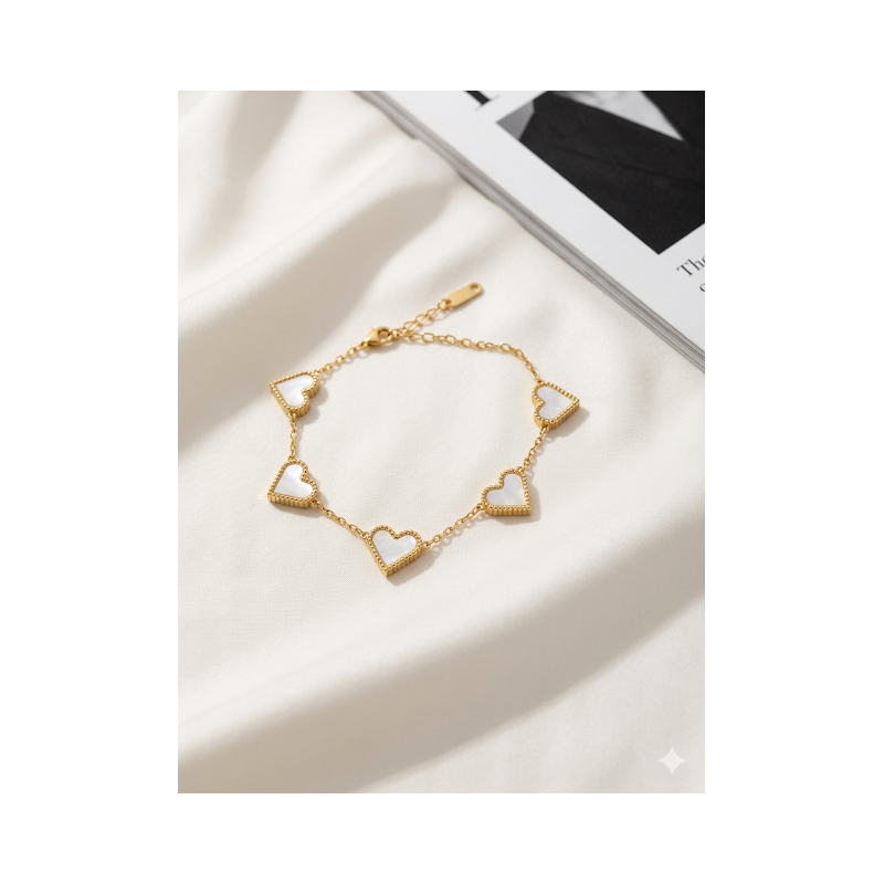 Pulseira aço inoxidavel coraçao