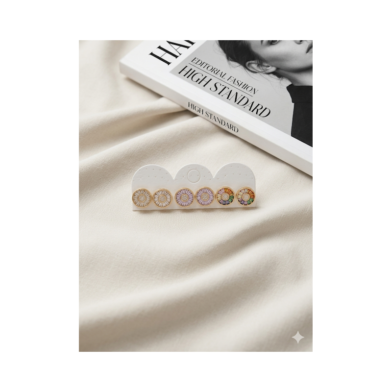 Trio de brinco cravejado com zirconia